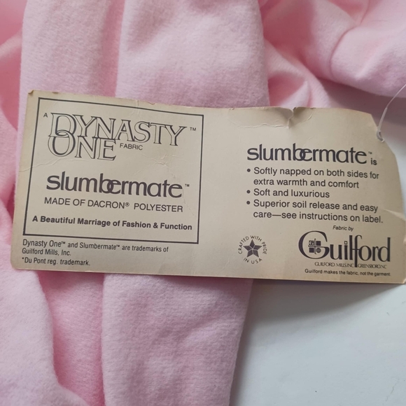 Vtg Katz W/Tags PJs Wns Lg  Pink Embroidered Flowers Eyelets PJ's 2 Piece Granny - Picture 11 of 11